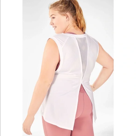 Fabletics Monet Back Tie Back Tank Top XXL White EUC - Picture 2 of 16